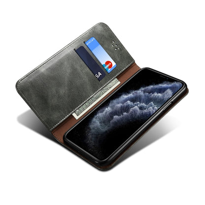 For iPhone 11 Simple Wax Crazy Horse Texture Horizontal Flip Leather Case with Card Slots & Wallet (Dark Green) by bashfashion