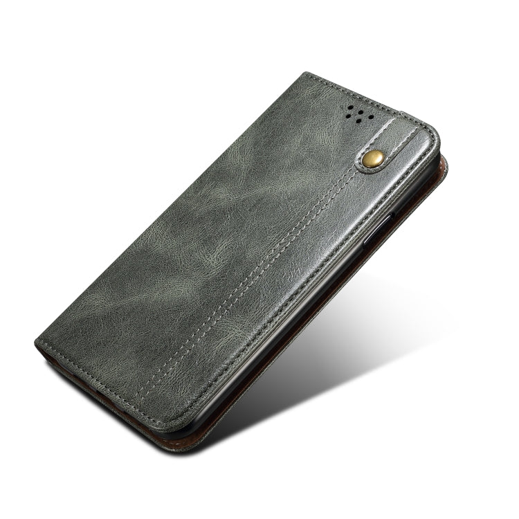 For iPhone 11 Simple Wax Crazy Horse Texture Horizontal Flip Leather Case with Card Slots & Wallet (Dark Green) by bashfashion