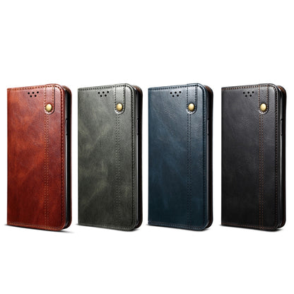 For iPhone 11 Simple Wax Crazy Horse Texture Horizontal Flip Leather Case with Card Slots & Wallet (Navy Blue) by bashfashion