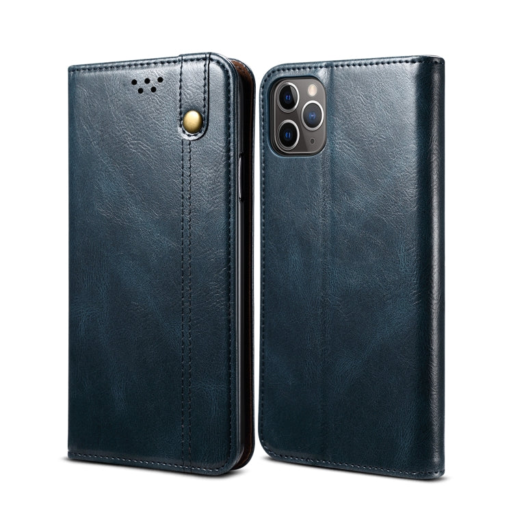 For iPhone 11 Pro Simple Wax Crazy Horse Texture Horizontal Flip Leather Case with Card Slots & Wallet (Navy Blue) by bashfashion