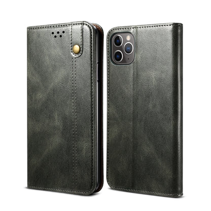 For iPhone 11 Pro Simple Wax Crazy Horse Texture Horizontal Flip Leather Case with Card Slots & Wallet (Dark Green) by bashfashion