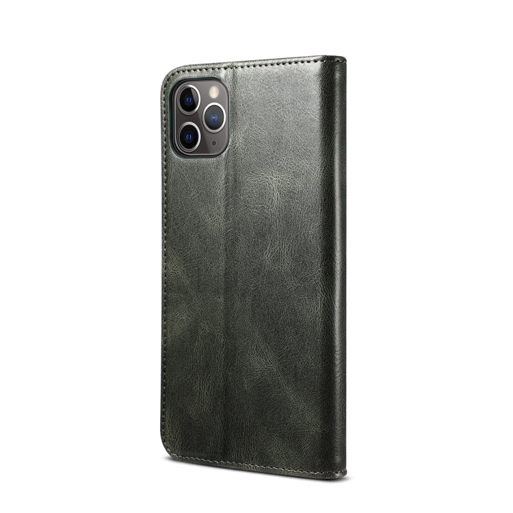 For iPhone 11 Pro Simple Wax Crazy Horse Texture Horizontal Flip Leather Case with Card Slots & Wallet (Dark Green) by bashfashion