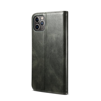 For iPhone 11 Pro Simple Wax Crazy Horse Texture Horizontal Flip Leather Case with Card Slots & Wallet (Dark Green) by bashfashion