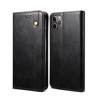 For iPhone 11 Pro Max Simple Wax Crazy Horse Texture Horizontal Flip Leather Case with Card Slots & Wallet (Black) by bashfashion