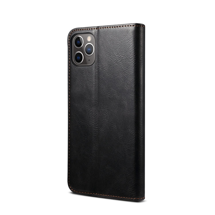 For iPhone 11 Pro Max Simple Wax Crazy Horse Texture Horizontal Flip Leather Case with Card Slots & Wallet (Black) by bashfashion