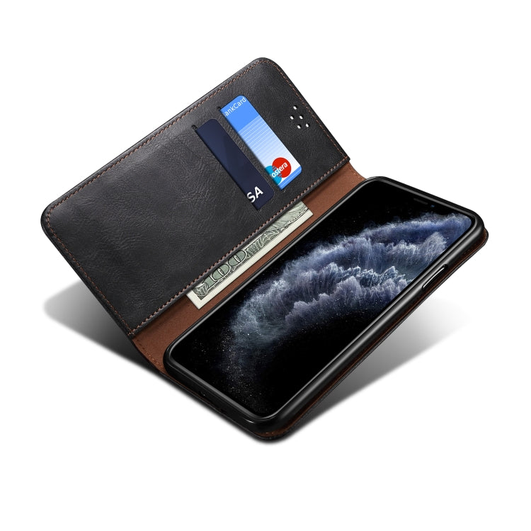 For iPhone 11 Pro Max Simple Wax Crazy Horse Texture Horizontal Flip Leather Case with Card Slots & Wallet (Black) by bashfashion
