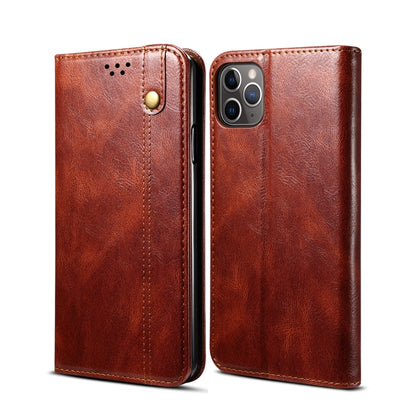 For iPhone 11 Pro Max Simple Wax Crazy Horse Texture Horizontal Flip Leather Case with Card Slots & Wallet (Brown) by bashfashion