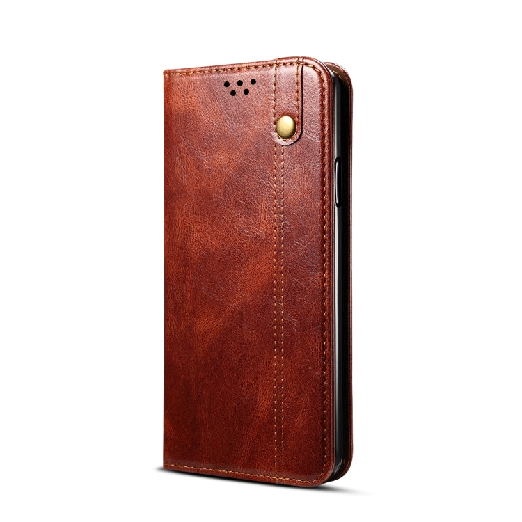 For iPhone 11 Pro Max Simple Wax Crazy Horse Texture Horizontal Flip Leather Case with Card Slots & Wallet (Brown) by bashfashion
