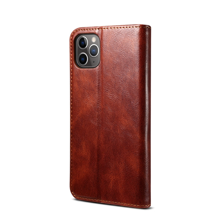 For iPhone 11 Pro Max Simple Wax Crazy Horse Texture Horizontal Flip Leather Case with Card Slots & Wallet (Brown) by bashfashion