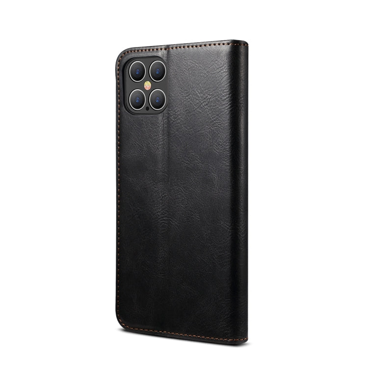 For iPhone 12 Pro Max Simple Wax Crazy Horse Texture Horizontal Flip Leather Case with Card Slots & Wallet(Black) by bashfashion