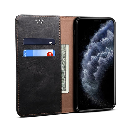 For iPhone 12 Pro Max Simple Wax Crazy Horse Texture Horizontal Flip Leather Case with Card Slots & Wallet(Black) by bashfashion
