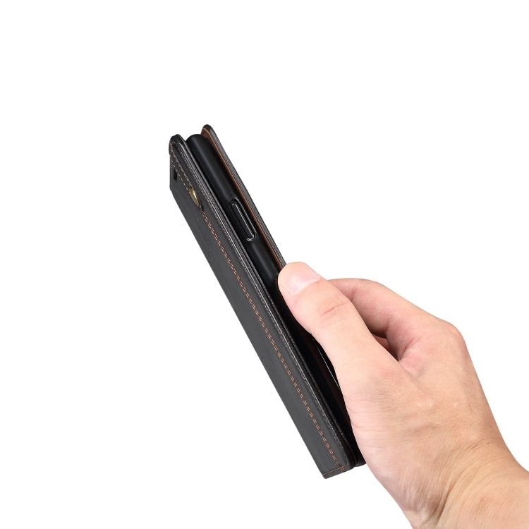 For iPhone 12 Pro Max Simple Wax Crazy Horse Texture Horizontal Flip Leather Case with Card Slots & Wallet(Black) by bashfashion