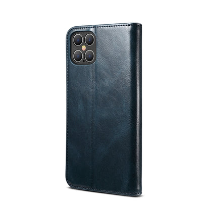For iPhone 12 Pro Max Simple Wax Crazy Horse Texture Horizontal Flip Leather Case with Card Slots & Wallet(Navy Blue) by bashfashion