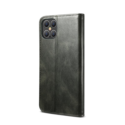 For iPhone 12 Pro Max Simple Wax Crazy Horse Texture Horizontal Flip Leather Case with Card Slots & Wallet(Dark Green) by bashfashion