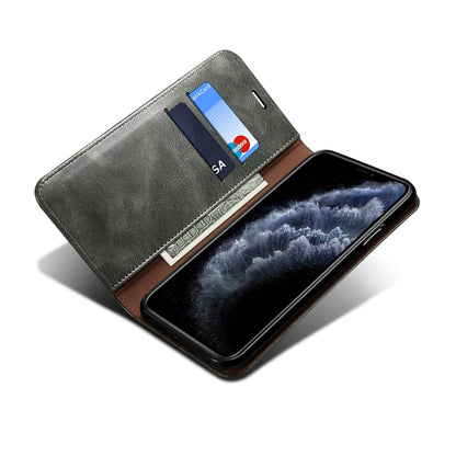 For iPhone 12 Pro Max Simple Wax Crazy Horse Texture Horizontal Flip Leather Case with Card Slots & Wallet(Dark Green) by bashfashion