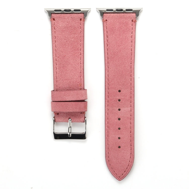 Frosted Genuine Leather Watch Band For Apple Watch Series 7 41mm / 6 & SE & 5 & 4 40mm / 3 & 2 & 1 38mm(Pink) by bashfashion