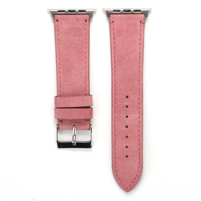 Frosted Genuine Leather Watch Band For Apple Watch Series 7 41mm / 6 & SE & 5 & 4 40mm / 3 & 2 & 1 38mm(Pink) by bashfashion