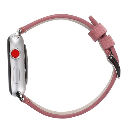 Frosted Genuine Leather Watch Band For Apple Watch Series 7 41mm / 6 & SE & 5 & 4 40mm / 3 & 2 & 1 38mm(Pink) by bashfashion