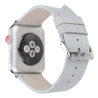 Frosted Genuine Leather Watch Band For Apple Watch Series 7 45mm / 6 & SE & 5 & 4 44mm / 3 & 2 & 1 42mm(White) by bashfashion