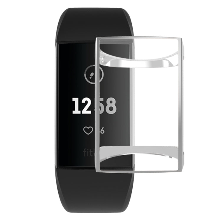 For Fitbit Charge 3 / 4 Full Coverage Plating TPU Watch Case(Silver) by bashfashion