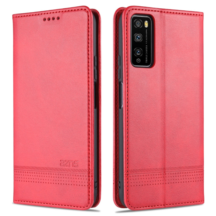 For Huawei Enjoy 20 Pro / Enjoy Z 5G AZNS Magnetic Calf Texture Horizontal Flip Leather Case with Card Slots & Holder & Wallet(Red) by AZNS