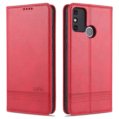For Huawei Honor 9A AZNS Magnetic Calf Texture Horizontal Flip Leather Case with Card Slots & Holder & Wallet(Red) by AZNS