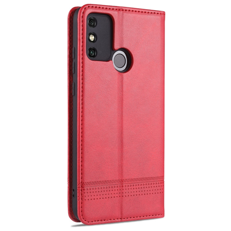 For Huawei Honor 9A AZNS Magnetic Calf Texture Horizontal Flip Leather Case with Card Slots & Holder & Wallet(Red) by AZNS