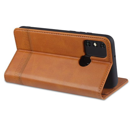 For Huawei Honor 9A AZNS Magnetic Calf Texture Horizontal Flip Leather Case with Card Slots & Holder & Wallet(Red) by AZNS