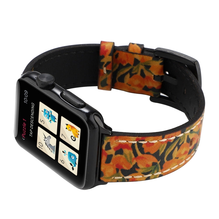 Retro Head-layer Cowhide Genuine Leather Watch Band For Apple Watch Ultra 49mm&Watch Ultra 2 49mm / Series 9&8&7 45mm / SE 3&SE 2&6&SE&5&4 44mm / 3&2&1 42mm(Orange) by bashfashion