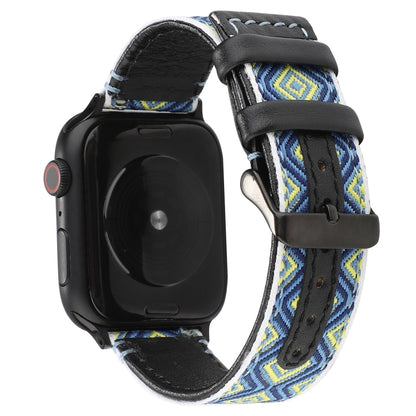 For Apple Watch Series 7 41mm / 6 & SE & 5 & 4 40mm / 3 & 2 & 1 38mm Ethnic Style Genuine Leather Strap(Rural) by bashfashion