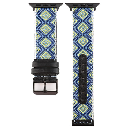 For Apple Watch Series 7 41mm / 6 & SE & 5 & 4 40mm / 3 & 2 & 1 38mm Ethnic Style Genuine Leather Strap(Rural) by bashfashion