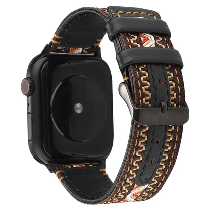 For Apple Watch Series 7 45mm / 6 & SE & 5 & 4 44mm / 3 & 2 & 1 42mm Ethnic Style Genuine Leather Strap(Bohemia) by bashfashion