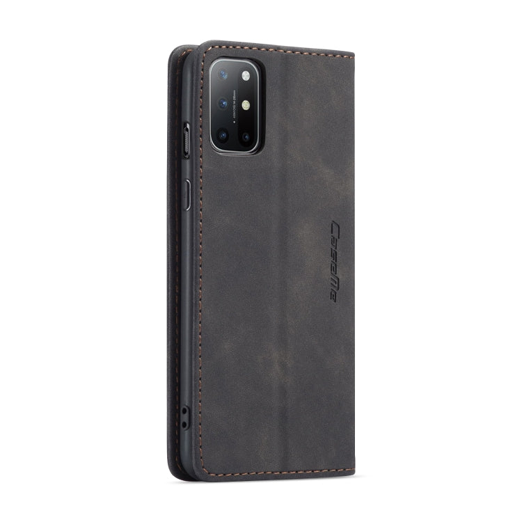 For OnePlus 8T CaseMe-013 Multifunctional Retro Frosted Horizontal Flip Leather Case with Card Slot & Holder & Wallet(Black) by CaseMe