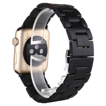 Wooden Watch Band For Apple Watch Series 7 41mm / 6 & SE & 5 & 4 40mm / 3 & 2 & 1 38mm(Black) by bashfashion