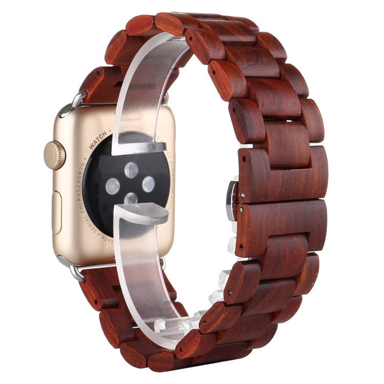 Wooden Watch Band For Apple Watch Series 9&8&7 41mm / SE 3&SE 2&6&SE&5&4 40mm / 3&2&1 38mm(Wine Red) by bashfashion