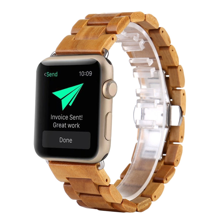 Wooden Watch Band For Apple Watch Series 9&8&7 41mm / SE 3&SE 2&6&SE&5&4 40mm / 3&2&1 38mm(Light Brown) by bashfashion