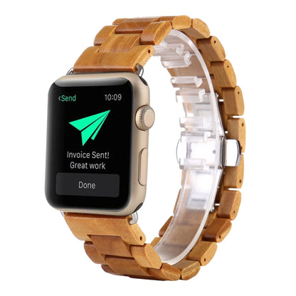 Wooden Watch Band For Apple Watch Series 9&8&7 41mm / SE 3&SE 2&6&SE&5&4 40mm / 3&2&1 38mm(Light Brown) by bashfashion