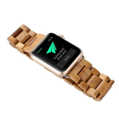 Wooden Watch Band For Apple Watch Series 9&8&7 41mm / SE 3&SE 2&6&SE&5&4 40mm / 3&2&1 38mm(Light Brown) by bashfashion