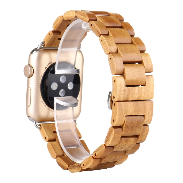 Wooden Watch Band For Apple Watch Series 9&8&7 41mm / SE 3&SE 2&6&SE&5&4 40mm / 3&2&1 38mm(Light Brown) by bashfashion
