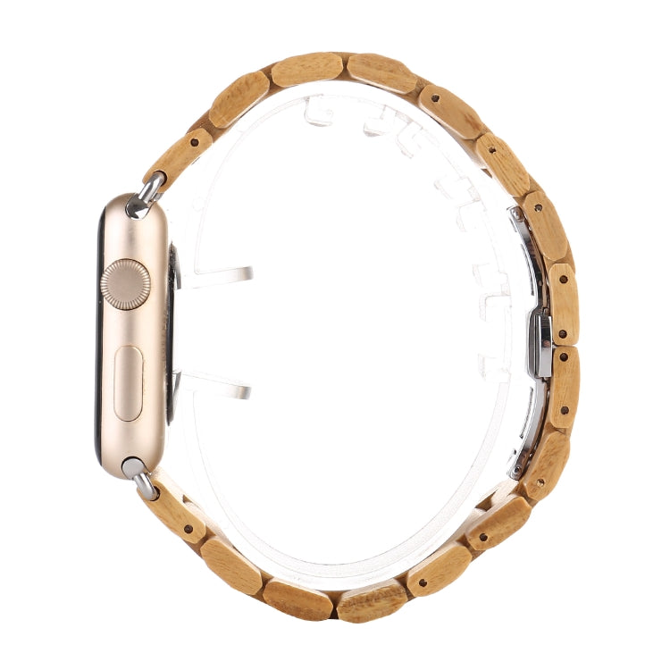 Wooden Watch Band For Apple Watch Series 9&8&7 41mm / SE 3&SE 2&6&SE&5&4 40mm / 3&2&1 38mm(Light Brown) by bashfashion