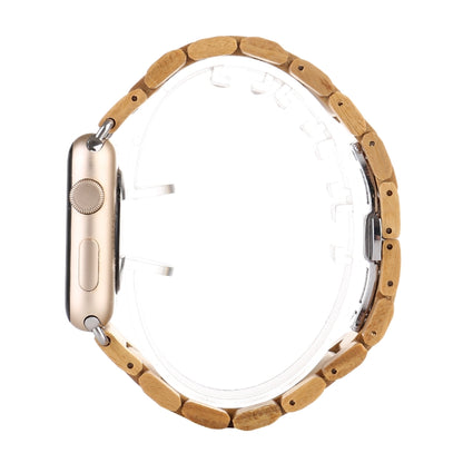 Wooden Watch Band For Apple Watch Series 9&8&7 41mm / SE 3&SE 2&6&SE&5&4 40mm / 3&2&1 38mm(Light Brown) by bashfashion