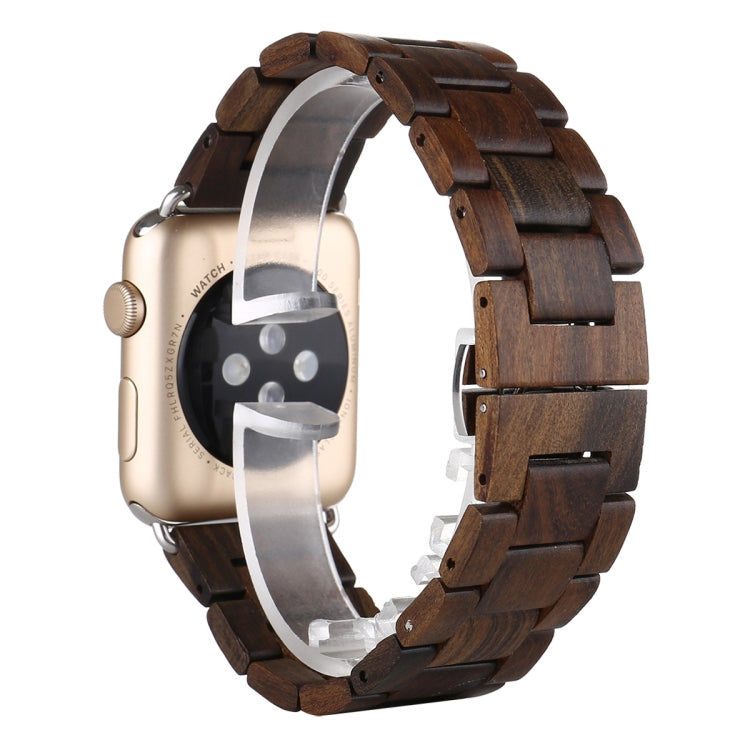 Wooden Watch Band For Apple Watch Series 7 41mm / 6 & SE & 5 & 4 40mm / 3 & 2 & 1 38mm(Dark Brown) by bashfashion