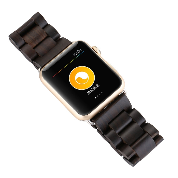 Wooden Watch Band For Apple Watch Series 9&8&7 41mm / SE 3&SE 2&6&SE&5&4 40mm / 3&2&1 38mm(Black Brown) by bashfashion
