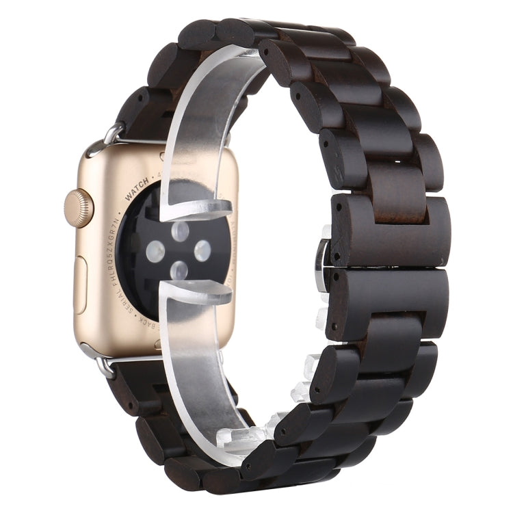 Wooden Watch Band For Apple Watch Series 9&8&7 41mm / SE 3&SE 2&6&SE&5&4 40mm / 3&2&1 38mm(Black Brown) by bashfashion