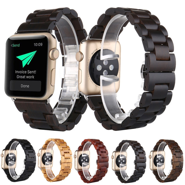 Wooden Watch Band For Apple Watch Ultra 49mm&Watch Ultra 2 49mm / Series 9&8&7 45mm / SE 3&SE 2&6&SE&5&4 44mm / 3&2&1 42mm(Black Brown) by bashfashion