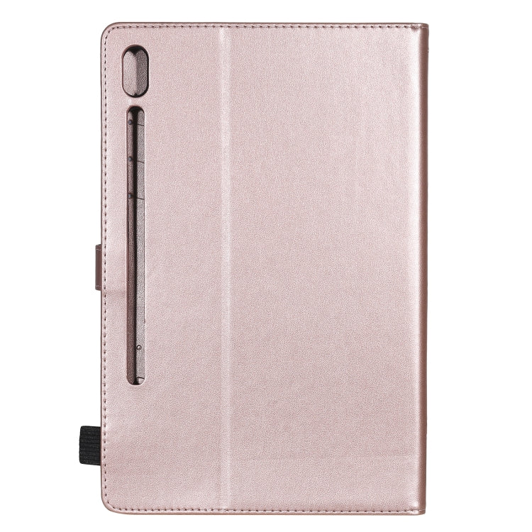 For Samsung Galaxy Tab S6 T860 Cat Bee Embossing Pattern Shockproof Table PC Protective Horizontal Flip Leather Case with Holder & Card Slots & Wallet & Pen Slot & Wake-up / Sleep Function(Rose Gold) by bashfashion