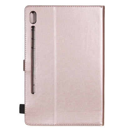 For Samsung Galaxy Tab S6 T860 Cat Bee Embossing Pattern Shockproof Table PC Protective Horizontal Flip Leather Case with Holder & Card Slots & Wallet & Pen Slot & Wake-up / Sleep Function(Rose Gold) by bashfashion