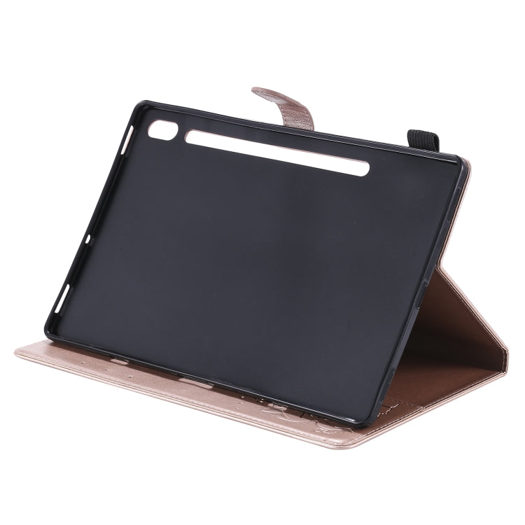 For Samsung Galaxy Tab S6 T860 Cat Bee Embossing Pattern Shockproof Table PC Protective Horizontal Flip Leather Case with Holder & Card Slots & Wallet & Pen Slot & Wake-up / Sleep Function(Rose Gold) by bashfashion