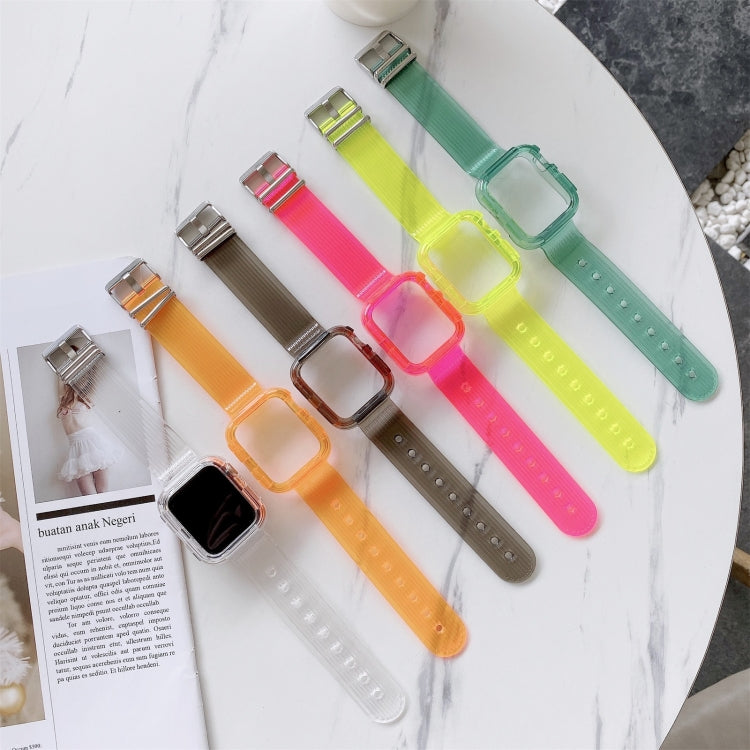 Candy Color Transparent TPU Watch Band For Apple Watch Series 7 45mm / & 6 & SE & 5 & 4 44mm(Brown) by bashfashion