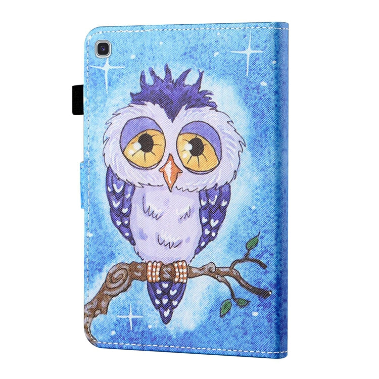 For Samsung Galaxy Tab S6 Lite P610/P615 Coloured Drawing Stitching Horizontal Flip Leather Case with Holder & Card Slot & Sleep / Wake-up Function(Blue Owl) by bashfashion